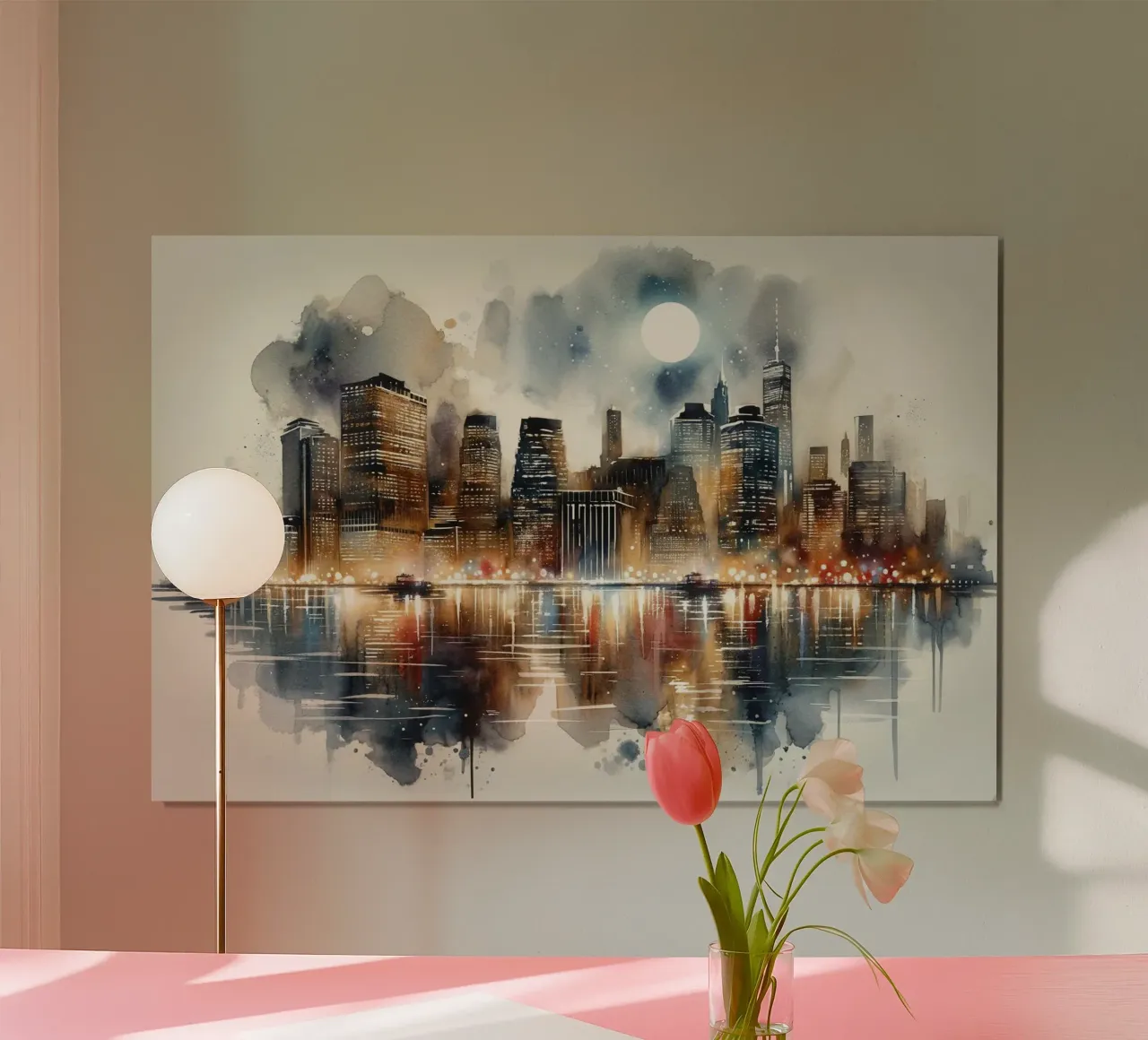 Moonlit Manhattan poster by Chromatic Fusion Studio