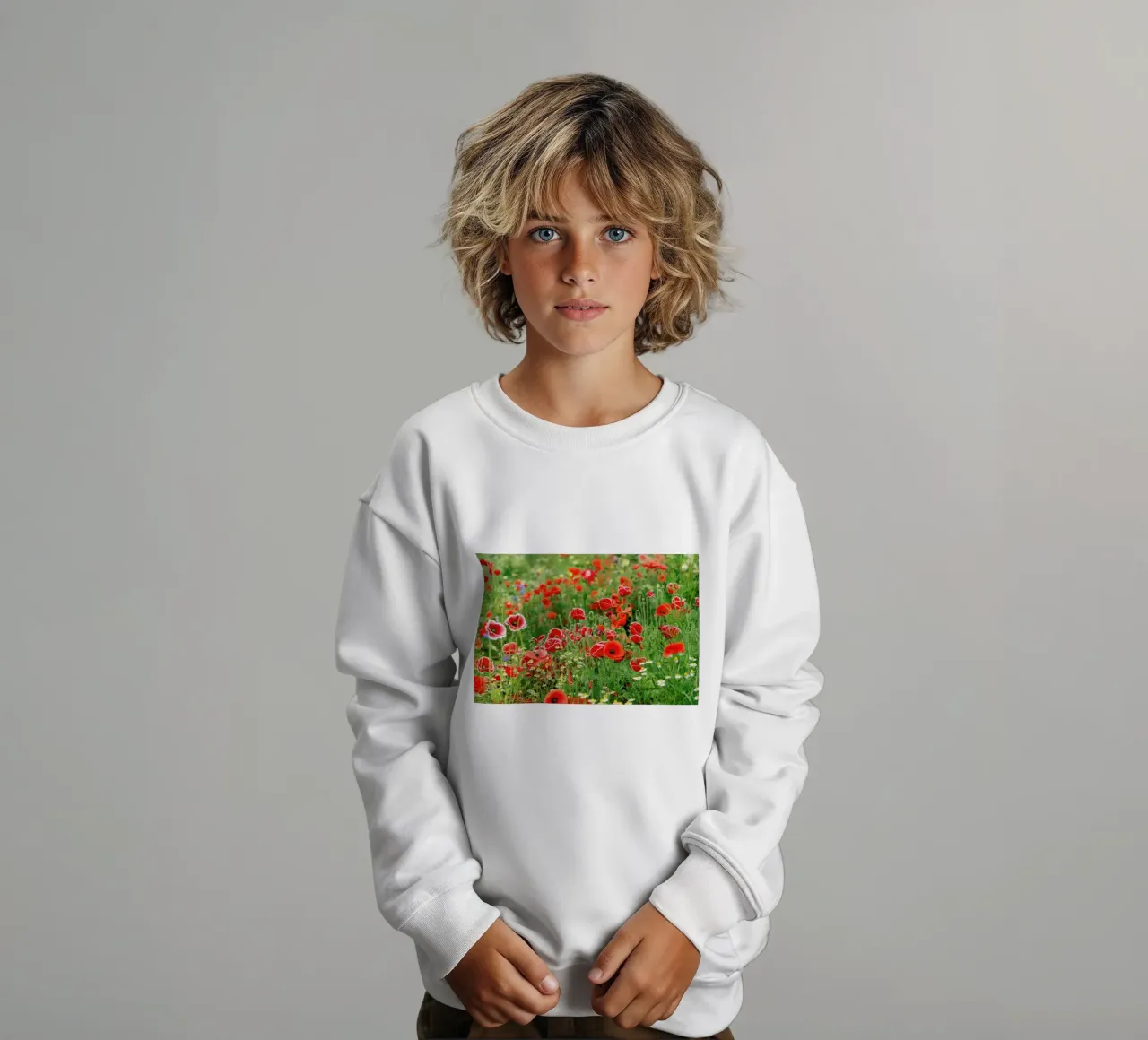 Mixed Red Poppyfield felpa bambino da Curious Collections by Marielle Leenders