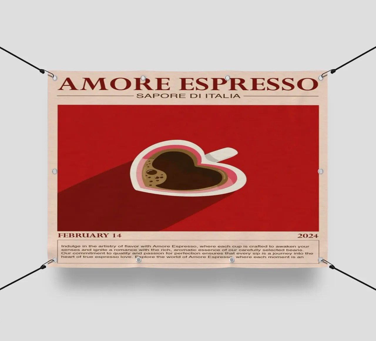 Amore Espresso telo in pvc da cosmos studio