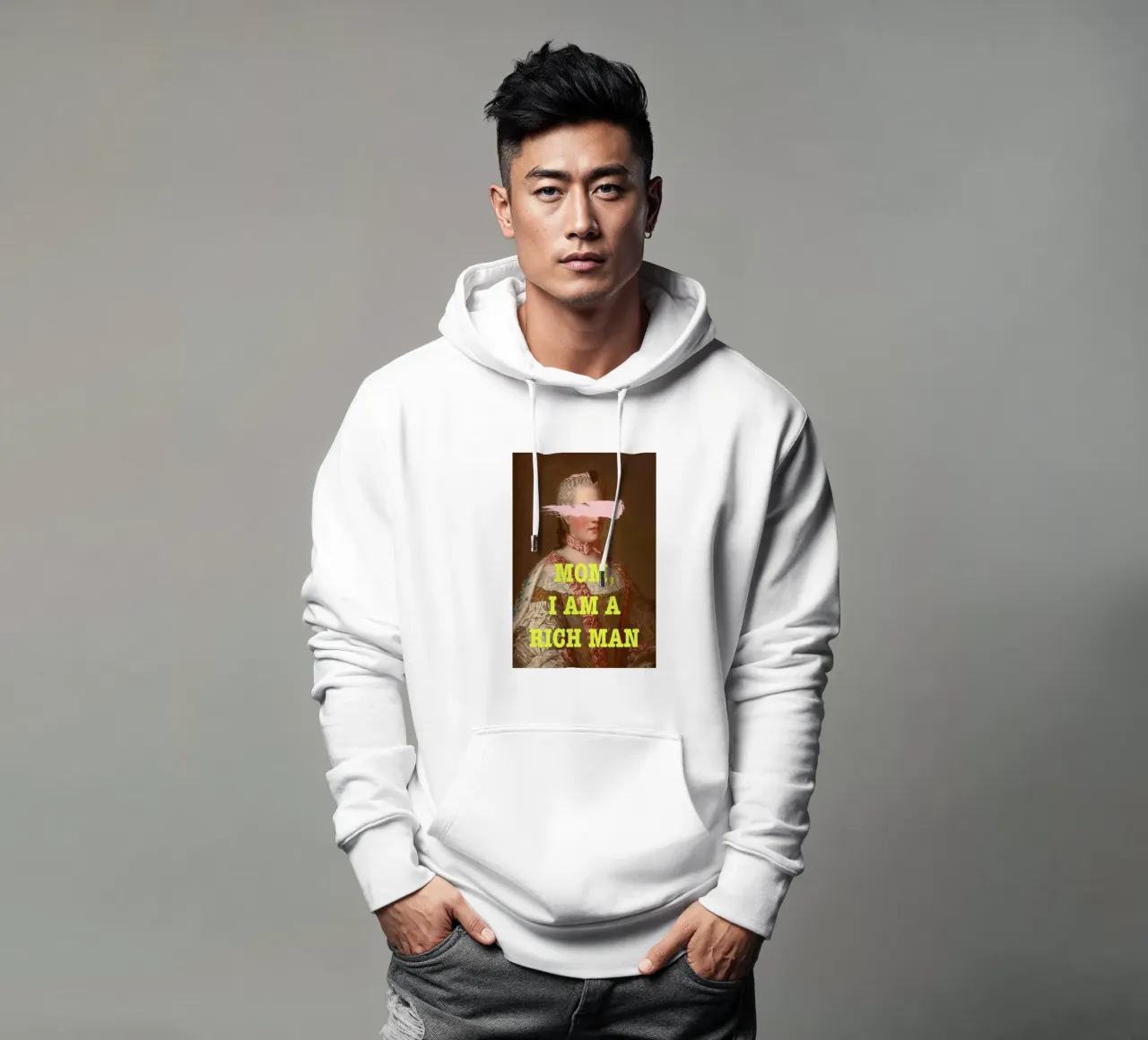 Rich Man FEMINIST Art with yellow text felpa con cappuccio da GraceDigitalArtCo