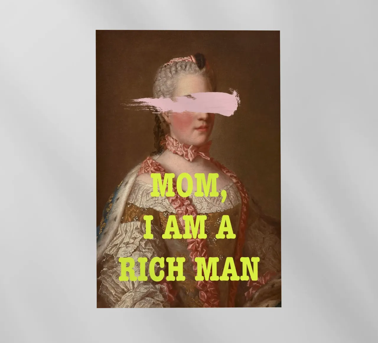 Rich Man FEMINIST Art with yellow text pellicola backlit da GraceDigitalArtCo