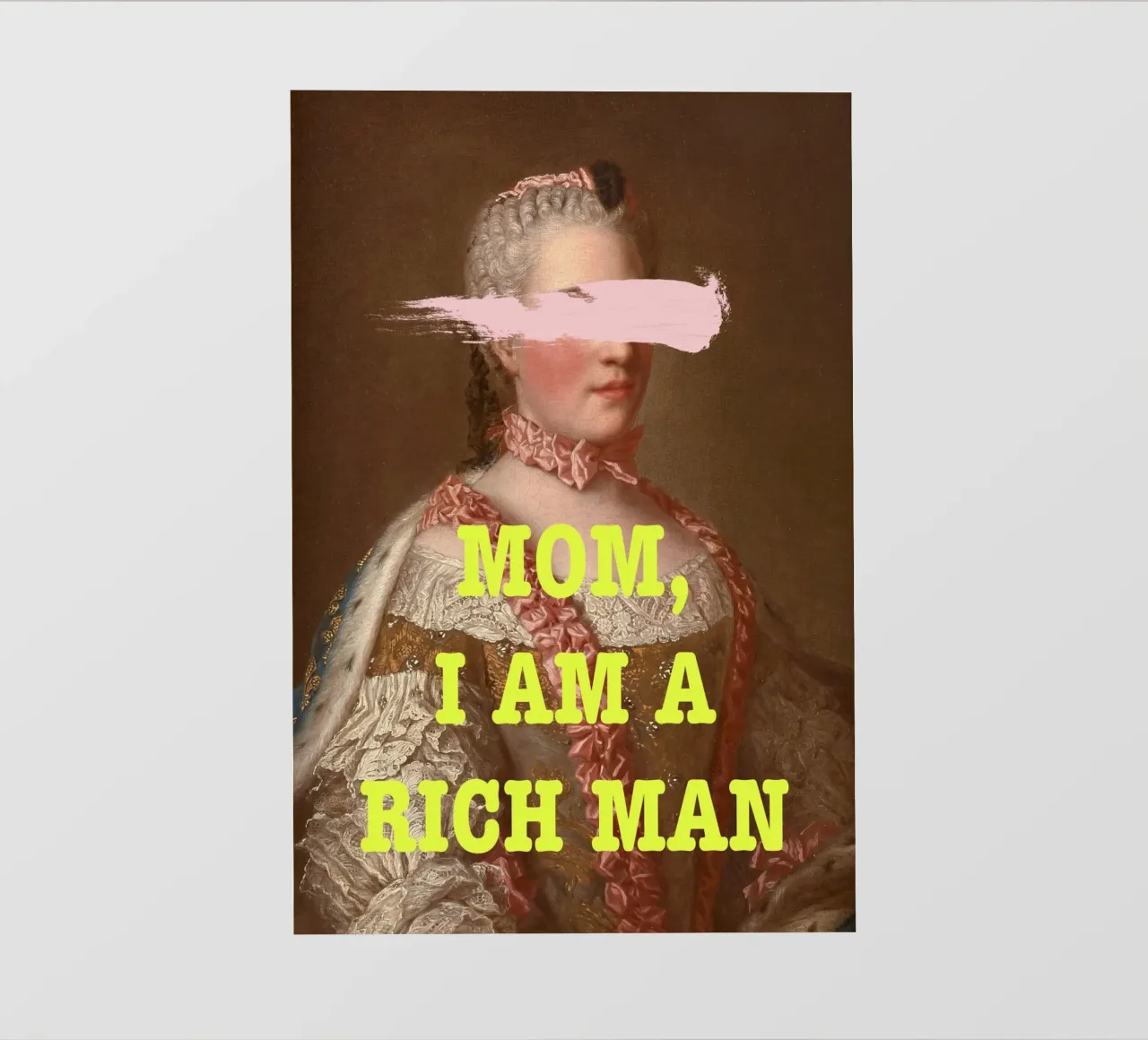 Rich Man FEMINIST Art with yellow text pellicola backlit da GraceDigitalArtCo