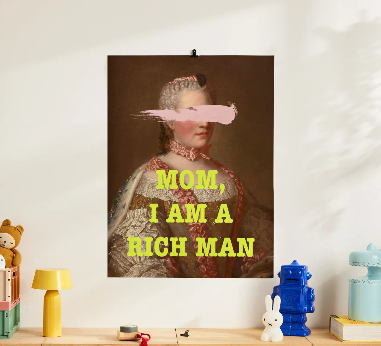Rich Man FEMINIST Art with yellow text carta hahnemühle da GraceDigitalArtCo