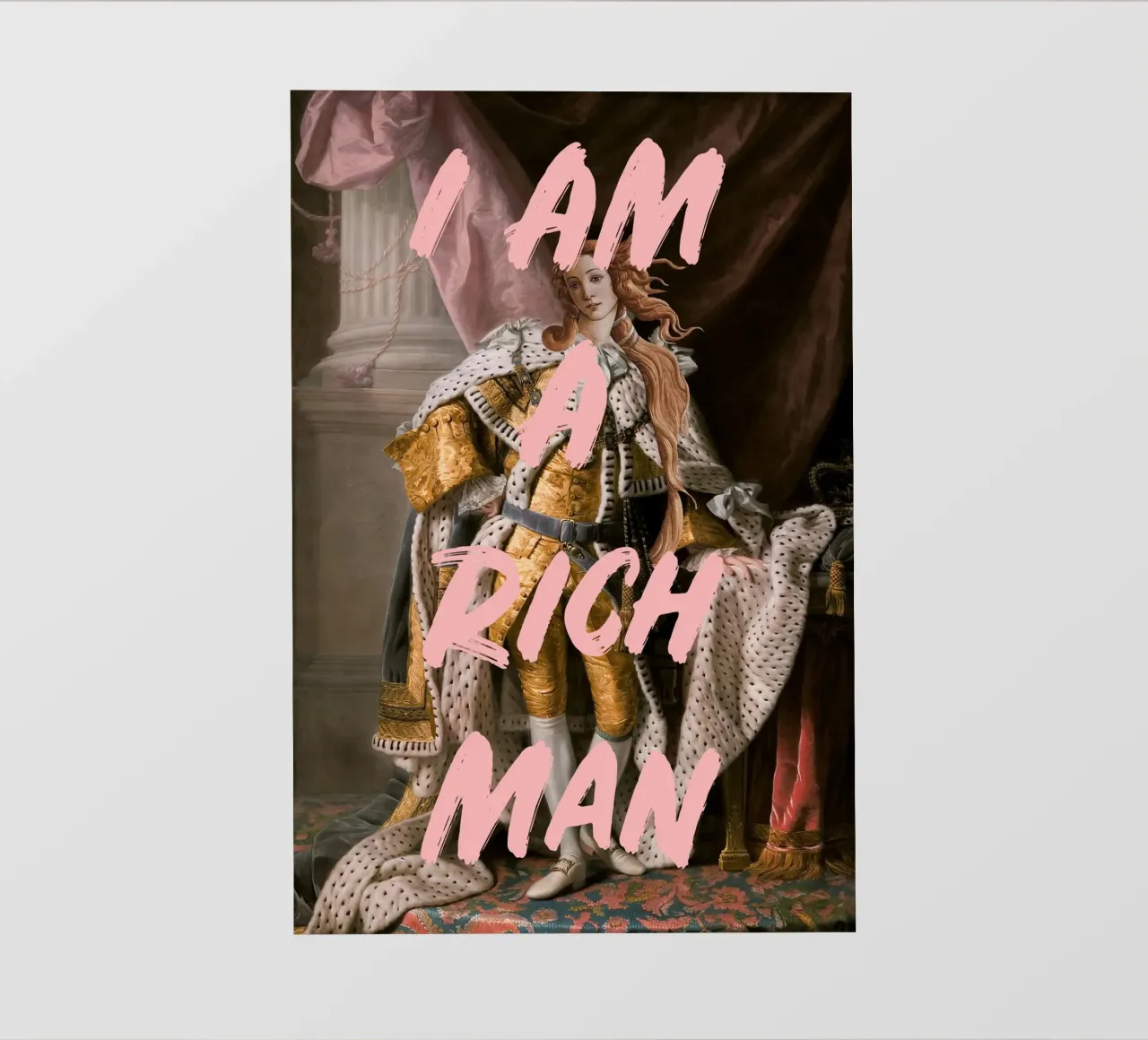 Venus Rich Man Pink Text - FEMINIST art pellicola backlit da GraceDigitalArtCo