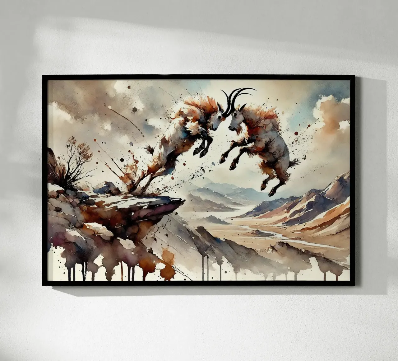Prova di forza delle capre di montagna poster con telaio in plastica da Chromatic Fusion Studio