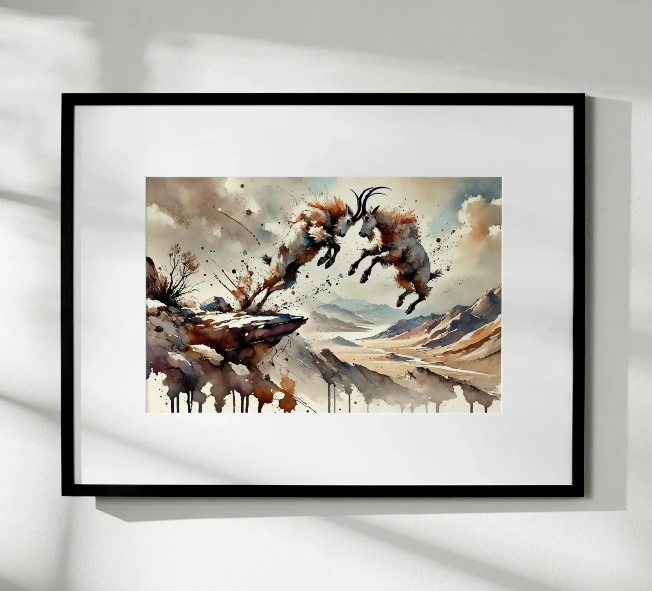 Prova di forza delle capre di montagna poster con telaio in plastica da Chromatic Fusion Studio