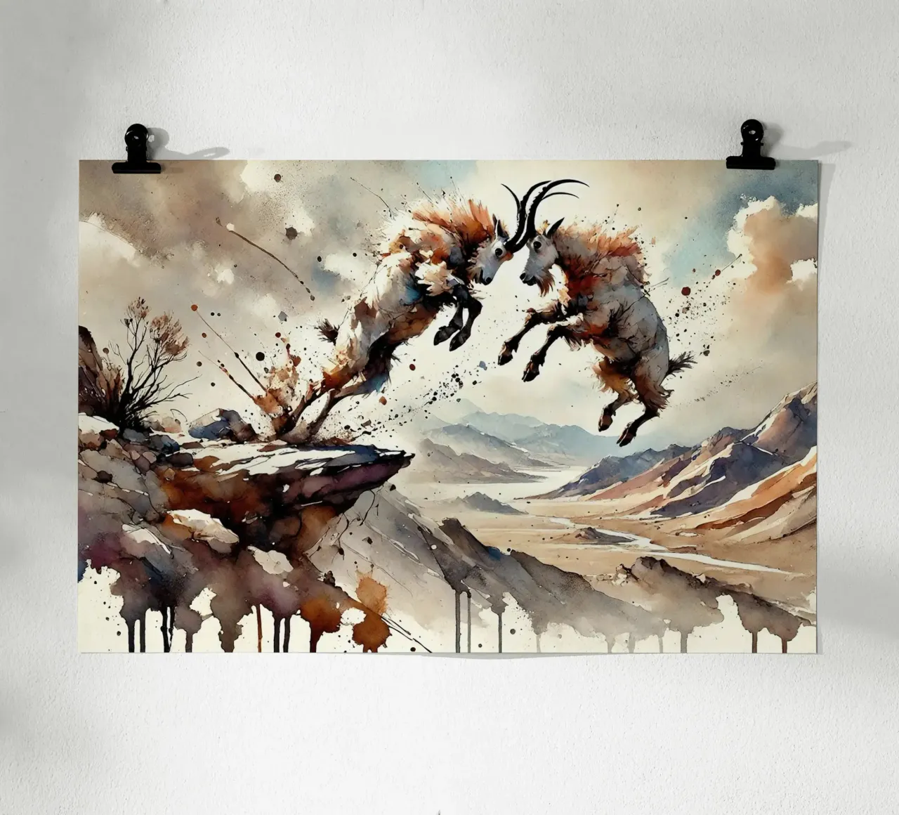 Prova di forza delle capre di montagna poster con telaio in plastica da Chromatic Fusion Studio