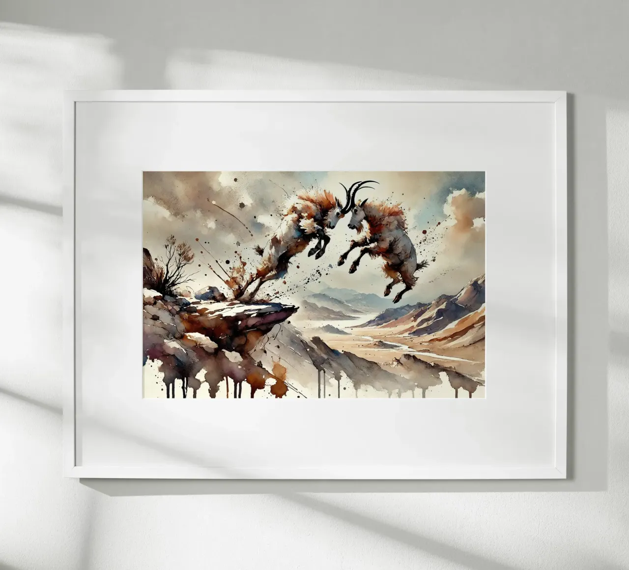 Prova di forza delle capre di montagna poster con telaio in plastica da Chromatic Fusion Studio