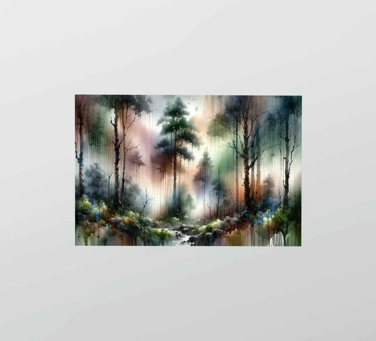 Mysterious Forest Enveloped in Thick Fog sticker by Chromatic Fusion Studio