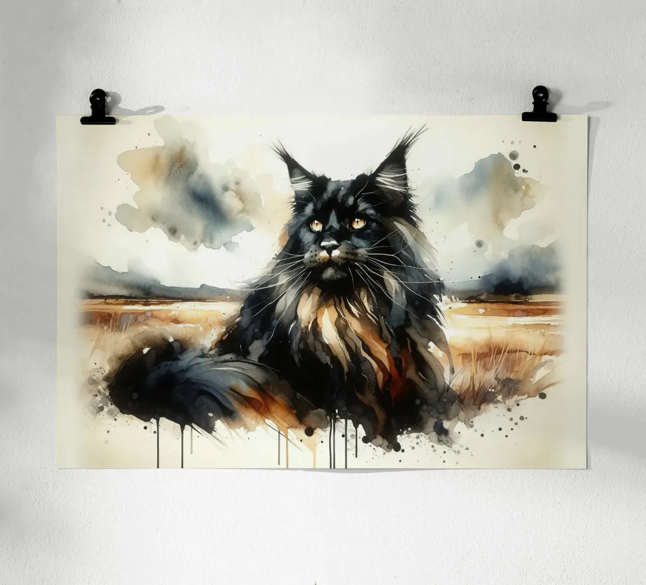 Gatto mistico in libertà carta hahnemühle da Chromatic Fusion Studio
