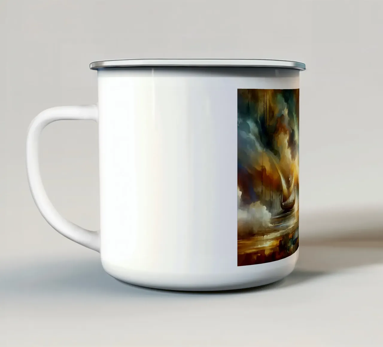 Alba mistica vichinga tazza in smalto da Chromatic Fusion Studio