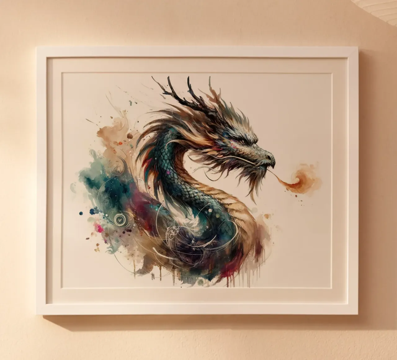 Die Essenz des mythischen Drachens atmet Leben Poster von Chromatic Fusion Studio