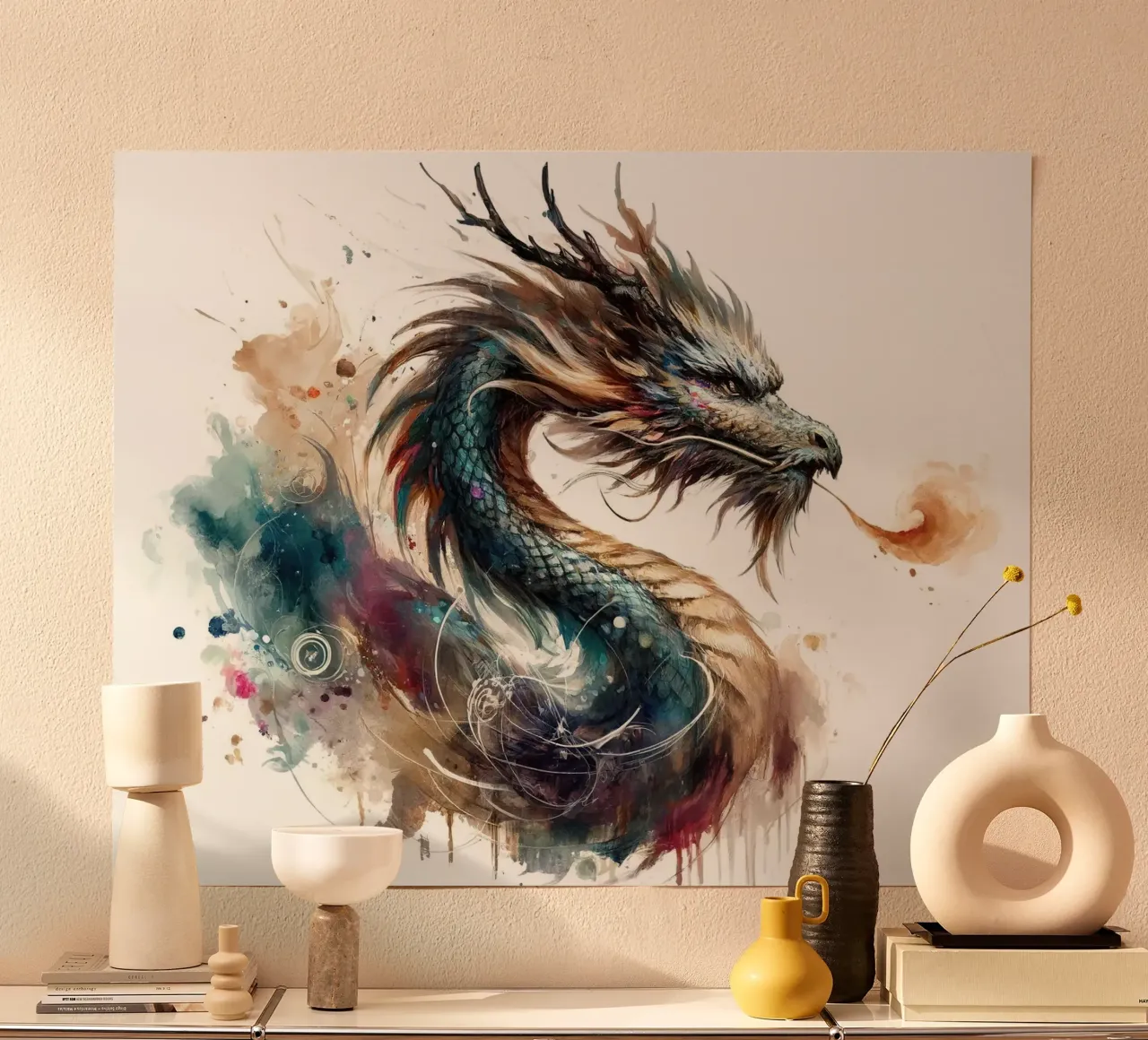 Die Essenz des mythischen Drachens atmet Leben Poster von Chromatic Fusion Studio