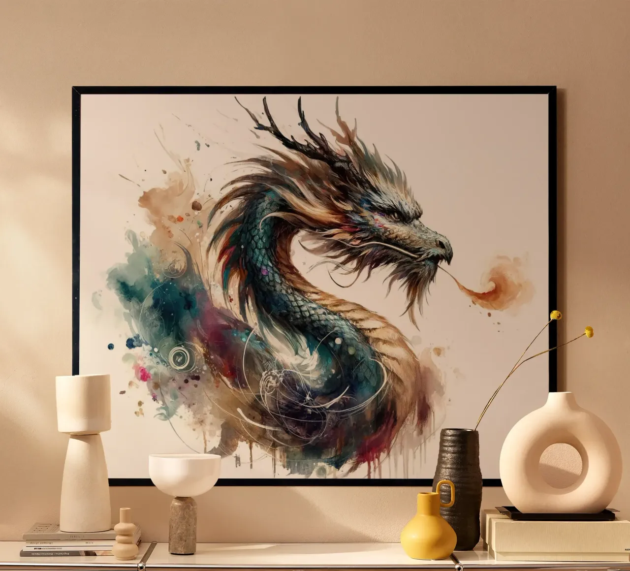 Die Essenz des mythischen Drachens atmet Leben Poster von Chromatic Fusion Studio
