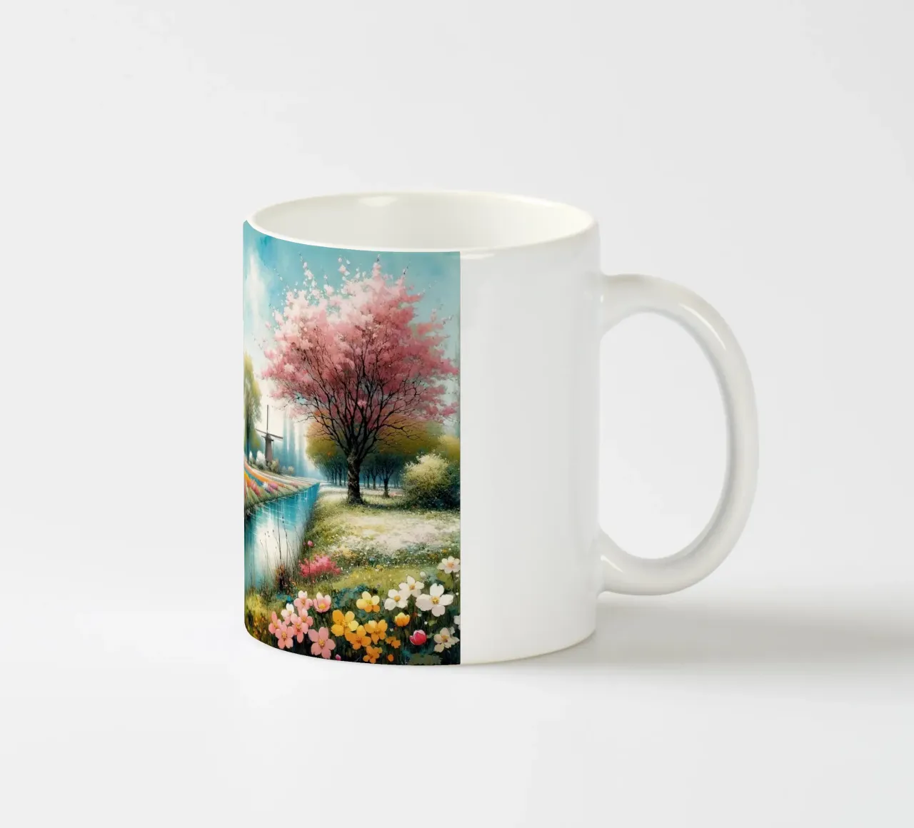 Paesaggio primaverile pastello tazza in ceramica da Chromatic Fusion Studio