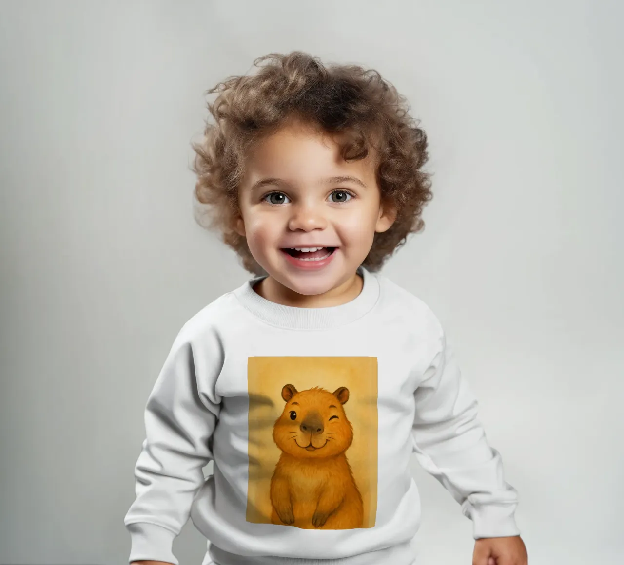 Adorable Winking Capybara Art baby sweatshirt by flufftee