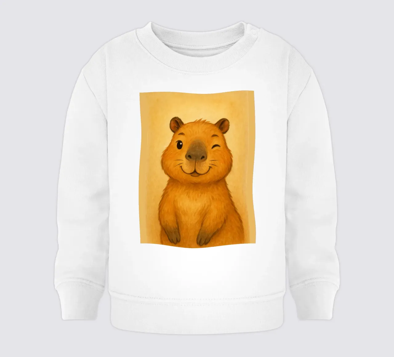Adorable Winking Capybara Art baby sweatshirt by flufftee