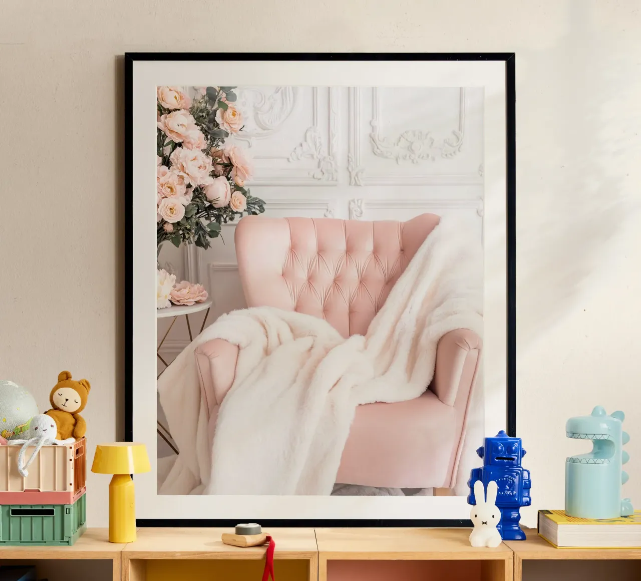 Blush Serenity poster con telaio in alluminio da PhotoVibe Decor