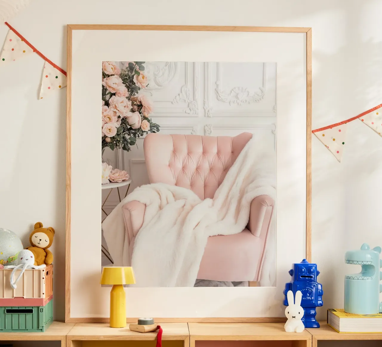 Blush Serenity poster con telaio in alluminio da PhotoVibe Decor