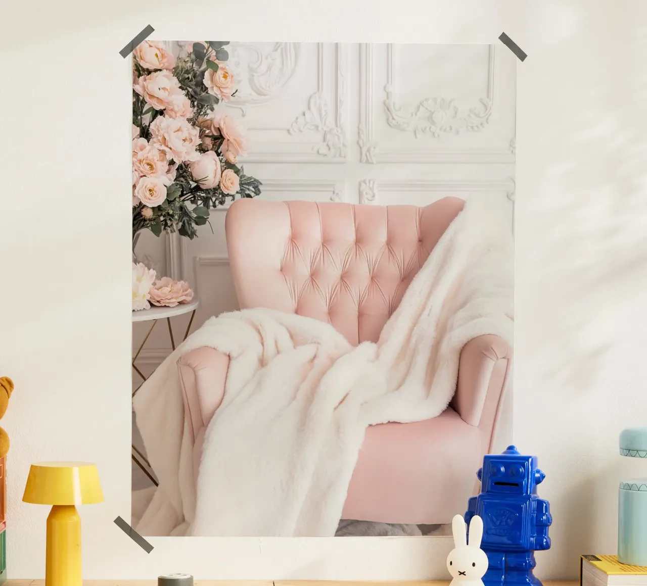 Blush Serenity poster con telaio in alluminio da PhotoVibe Decor