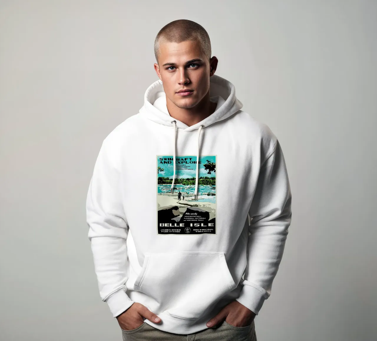 Belle Isle felpa con cappuccio da willtahuyshop