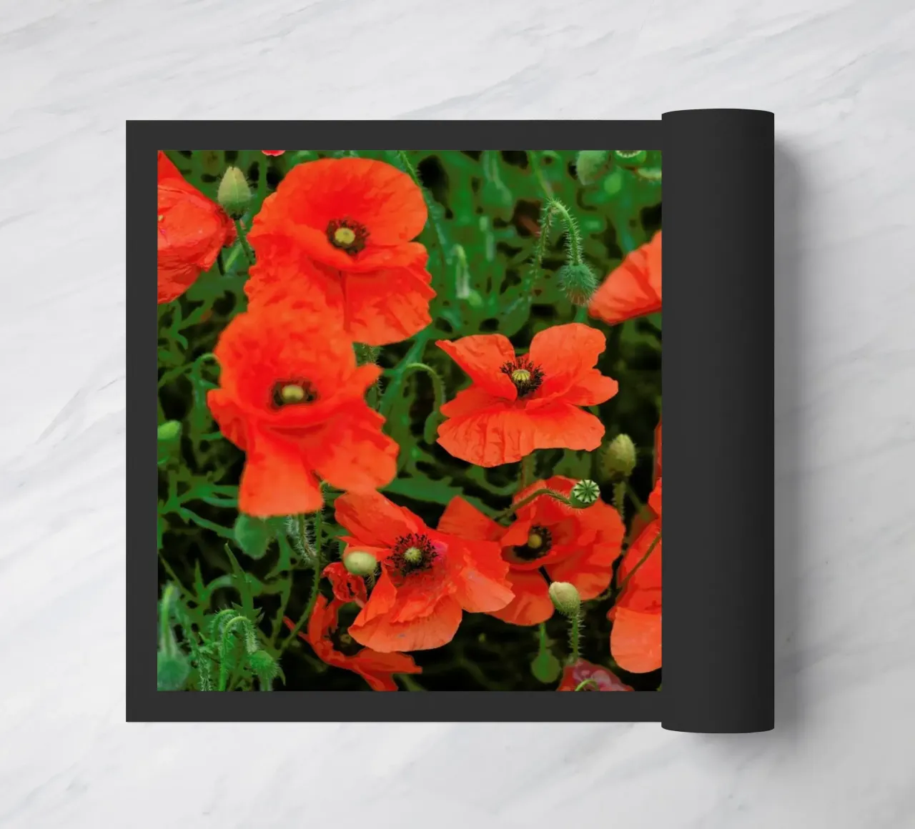 Red poppies zerbino da Curious Collections by Marielle Leenders