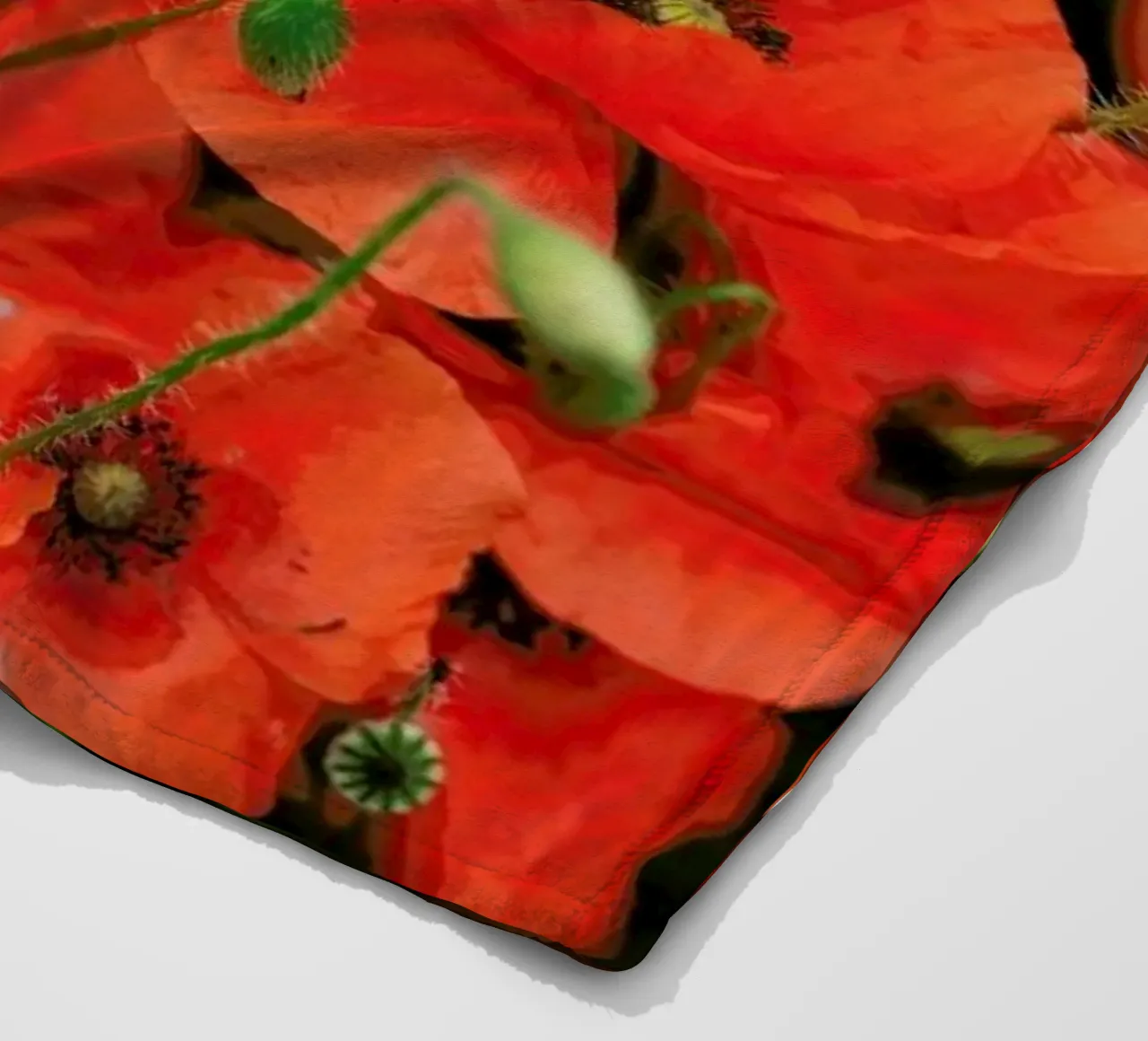 Red poppies coperta in pile da Curious Collections by Marielle Leenders