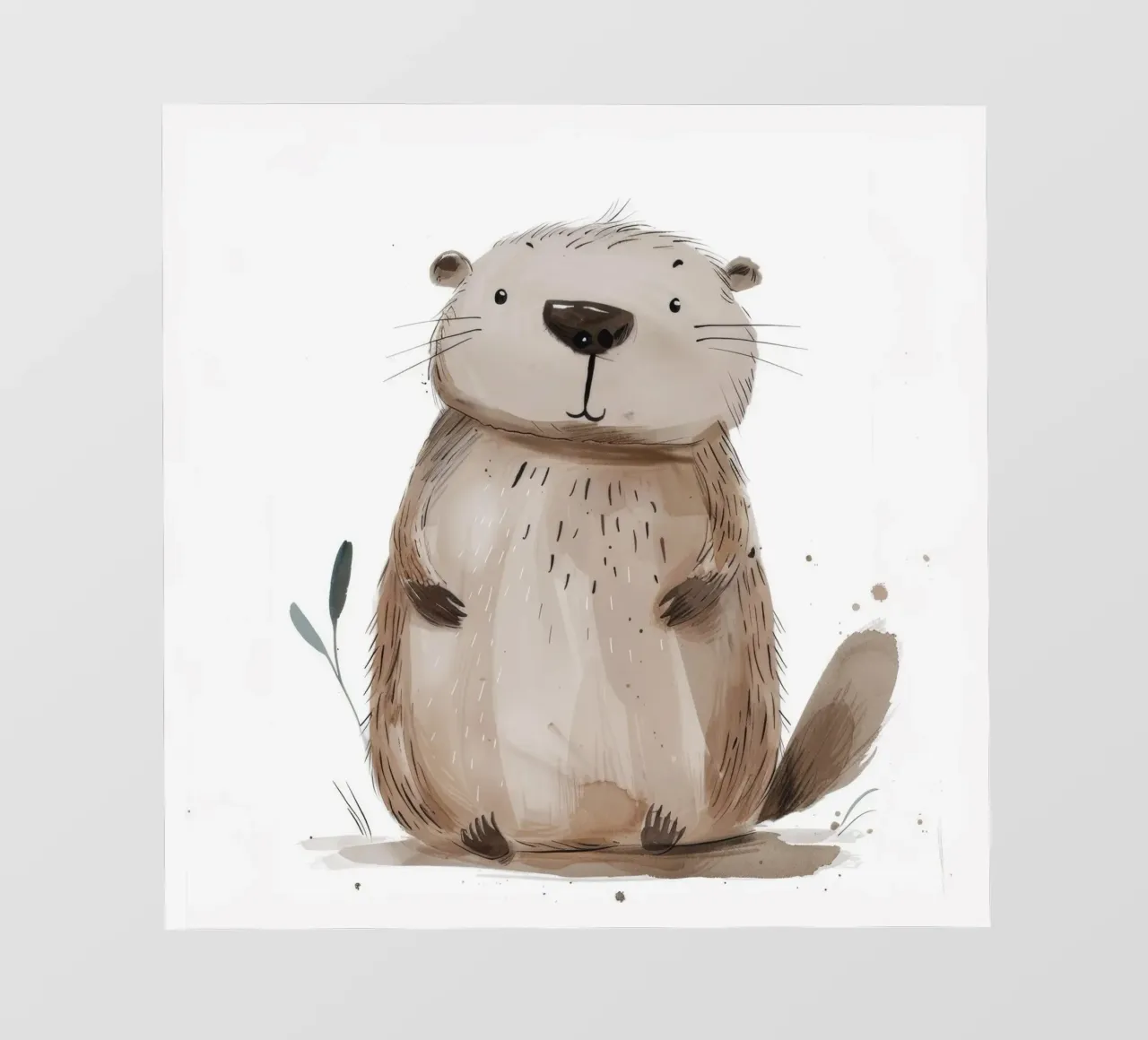 Illustrazione ad acquerello di una marmotta 2 pellicola backlit da DesignDoodle
