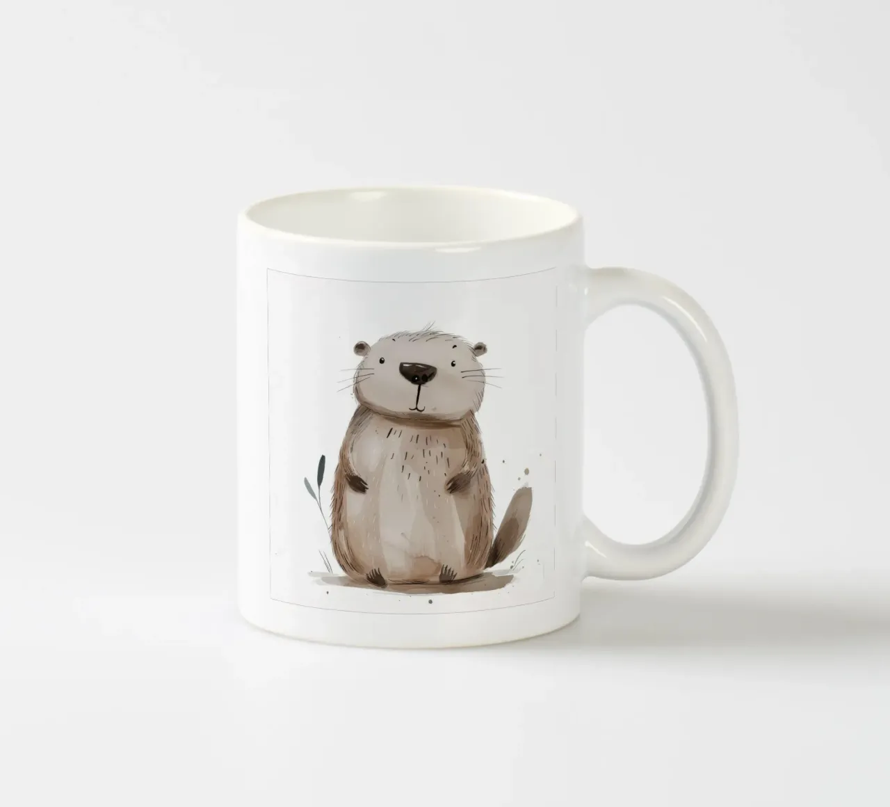 Watercolor Illustration of a Marmot 2 ceramic mug by DesignDoodle
