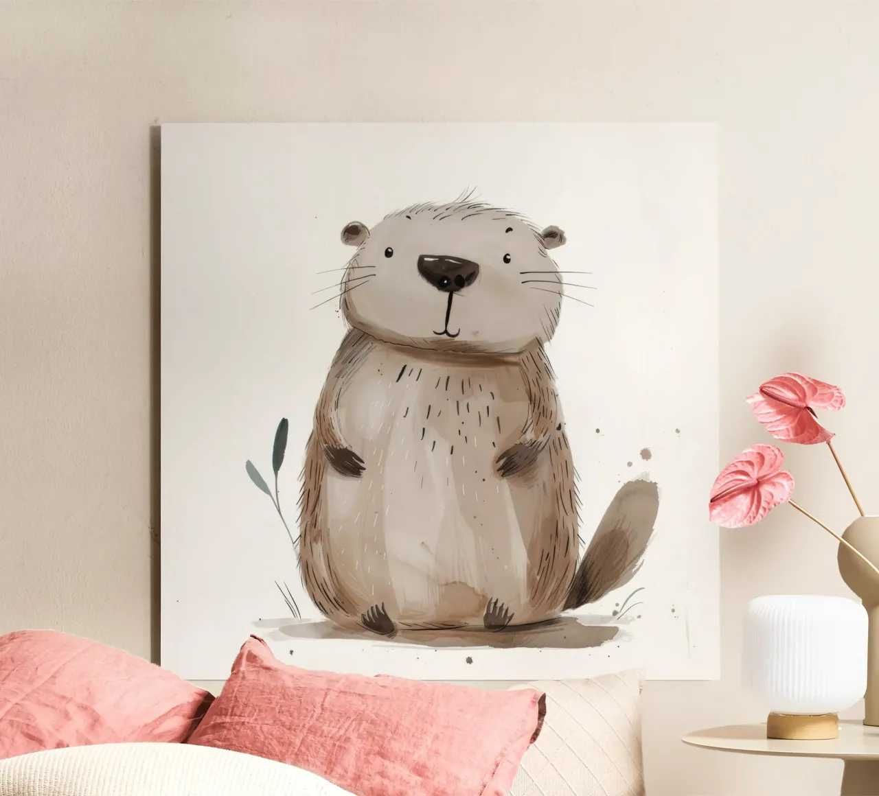 Watercolor Illustration of a Marmot 2 forex plate by DesignDoodle