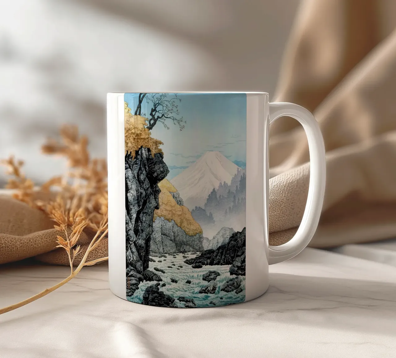 Foot of Mount Ashitaka by Hiroaki Takahashi ceramic mug by apoloprints