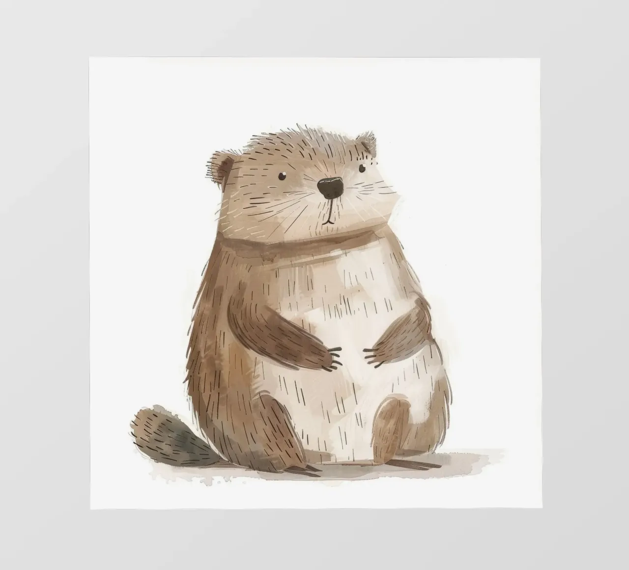 Illustrazione ad acquerello di un animale marmotta 3 pellicola backlit da DesignDoodle