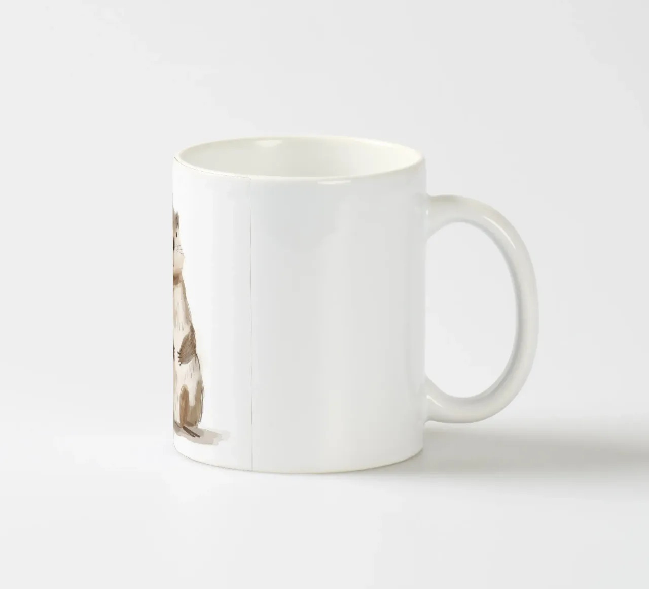 Illustrazione ad acquerello di un animale marmotta 3 tazza in ceramica da DesignDoodle