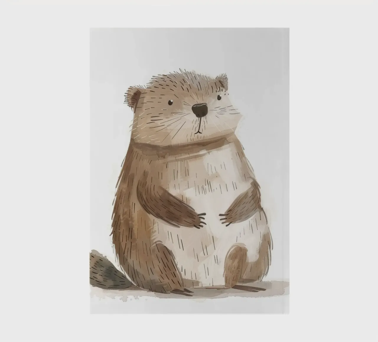 Watercolor Illustration of a Marmot Animal 3 notebook by DesignDoodle