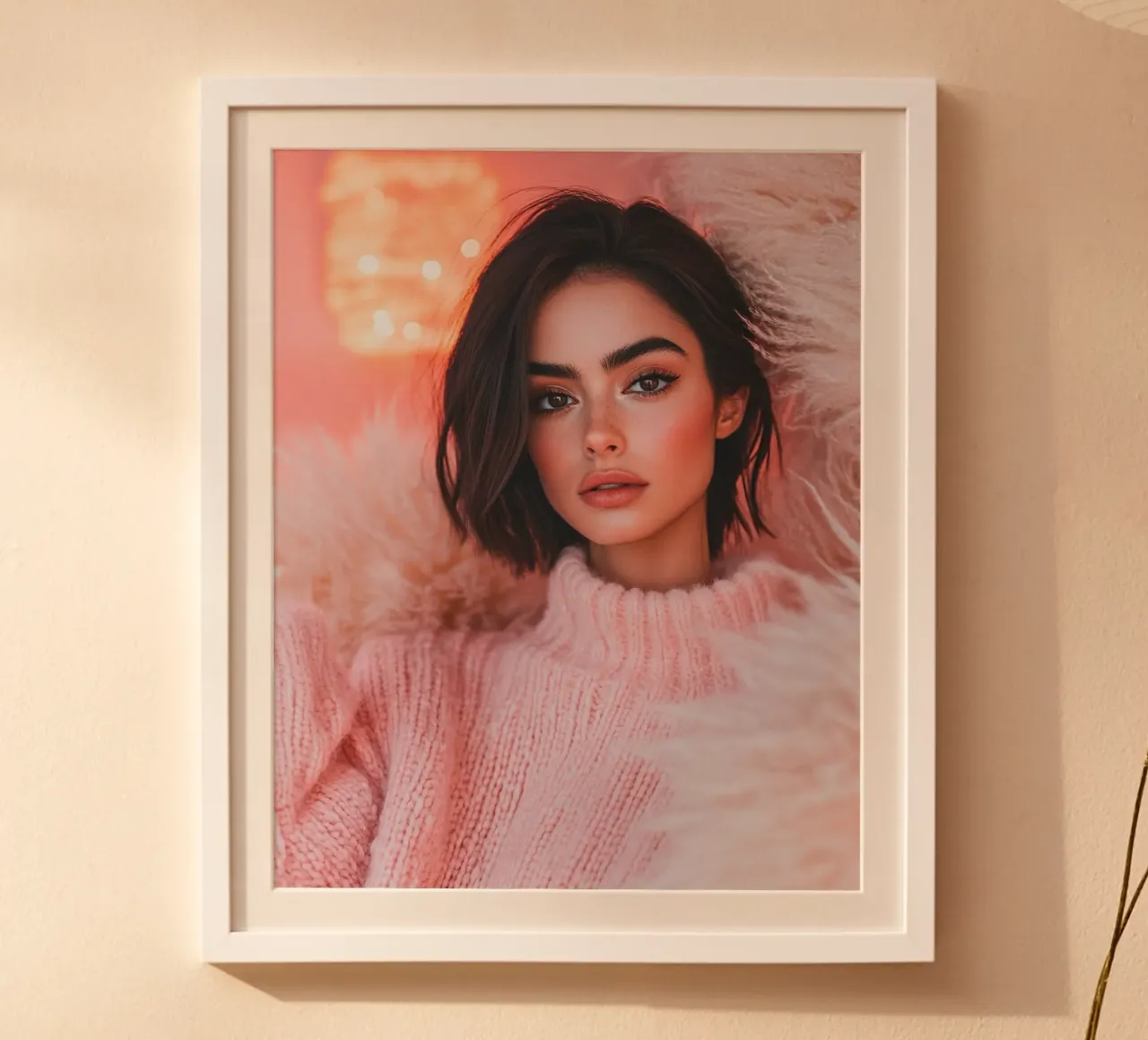 Blush Serenity poster con telaio in alluminio da PhotoVibe Decor