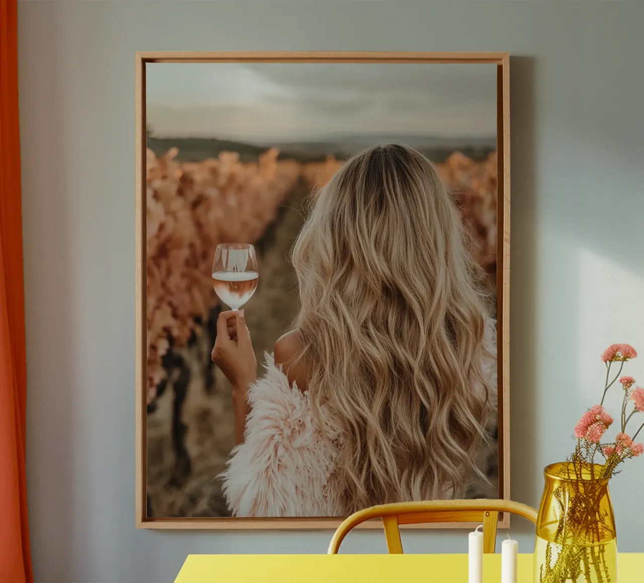 Blush Serenity tela con Cornice a cassetta da PhotoVibe Decor