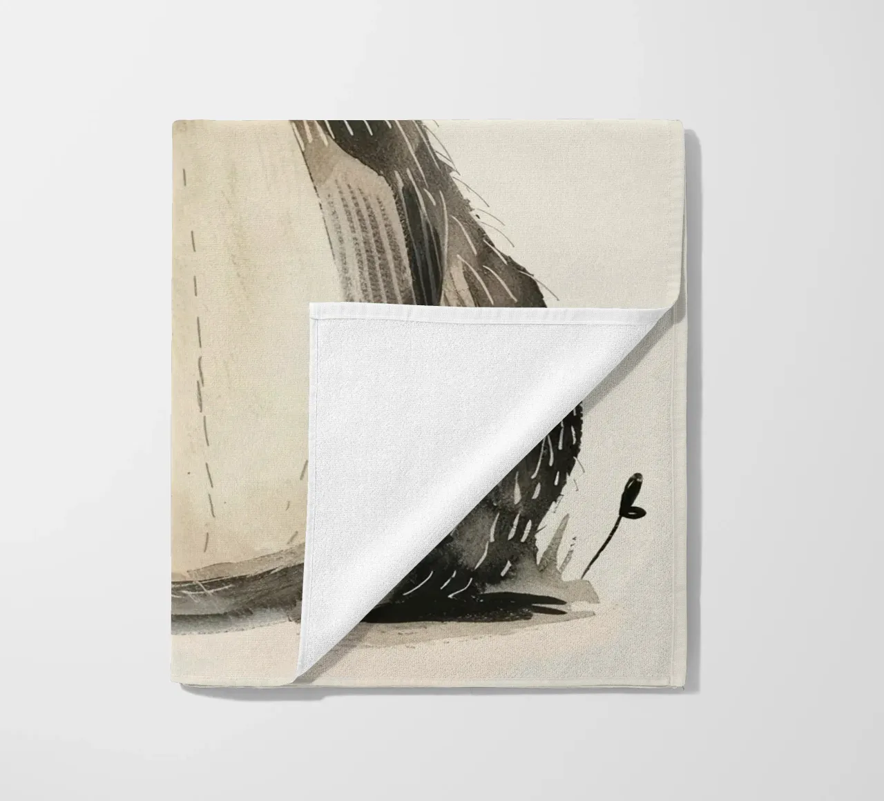 Illustrazione ad acquerello di un procione telo mare da DesignDoodle
