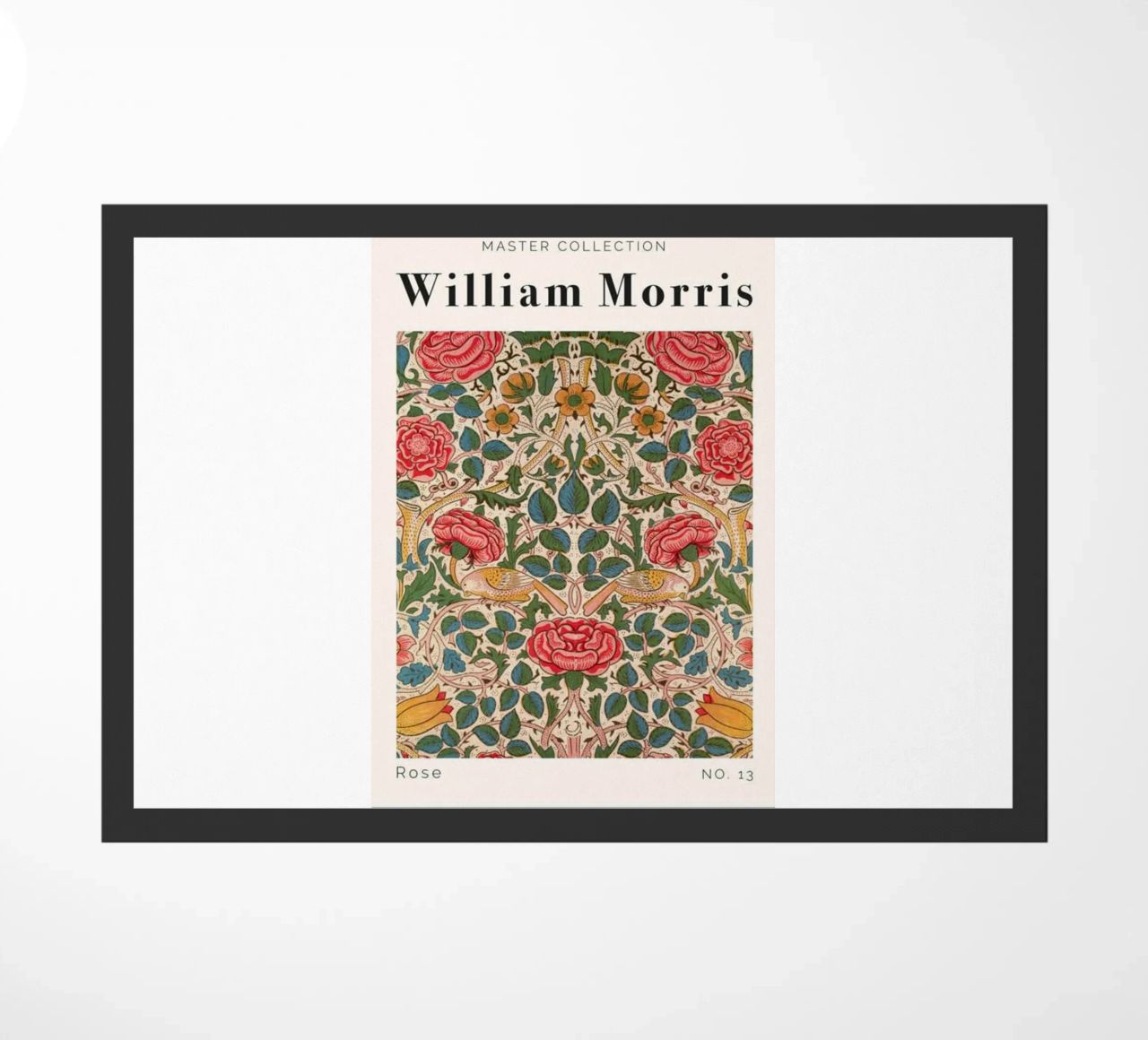 william morris-bellas rosas felpudo de william art