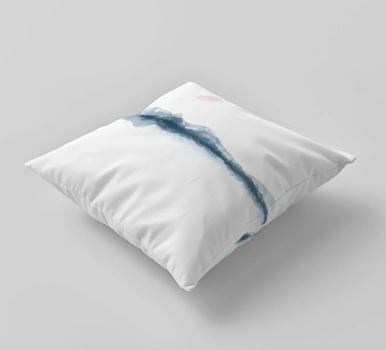 Sunset watercolor in blue and pink kussen van NouveauPrints