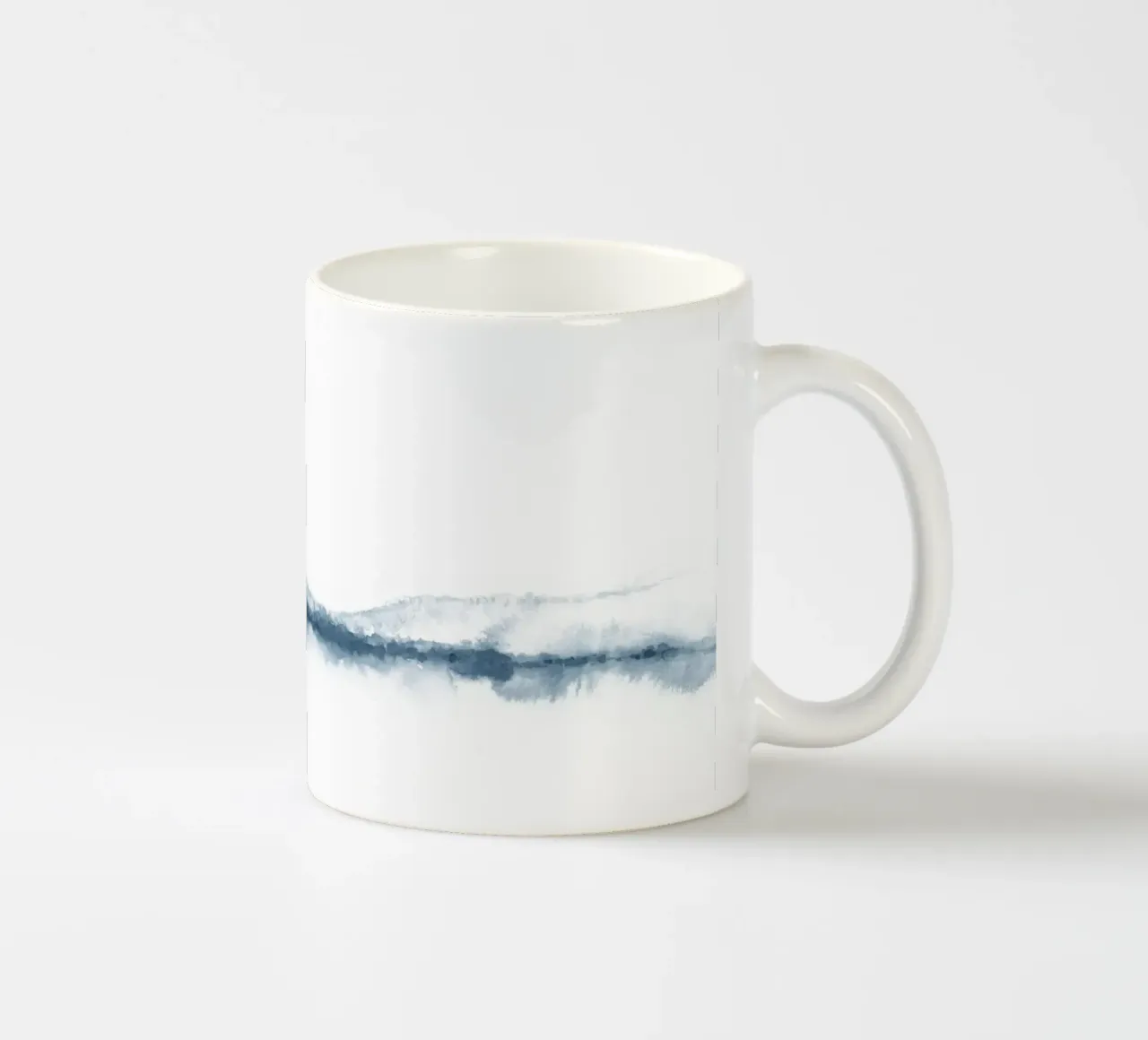 Sunset watercolor in blue and pink ceramic mug by NouveauPrints