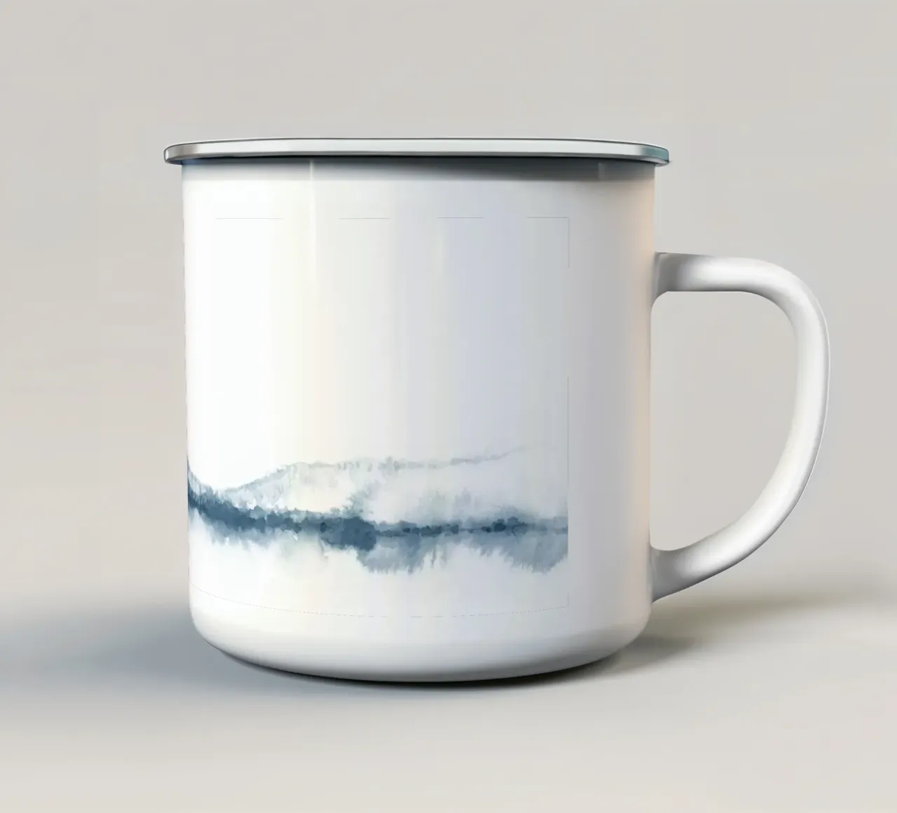 Acquerello al tramonto in blu e rosa tazza in smalto da NouveauPrints