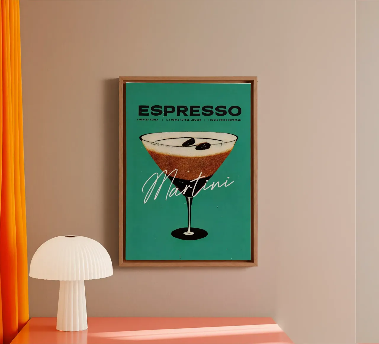 espresso martini tela con Cornice a cassetta da Kevin Walters