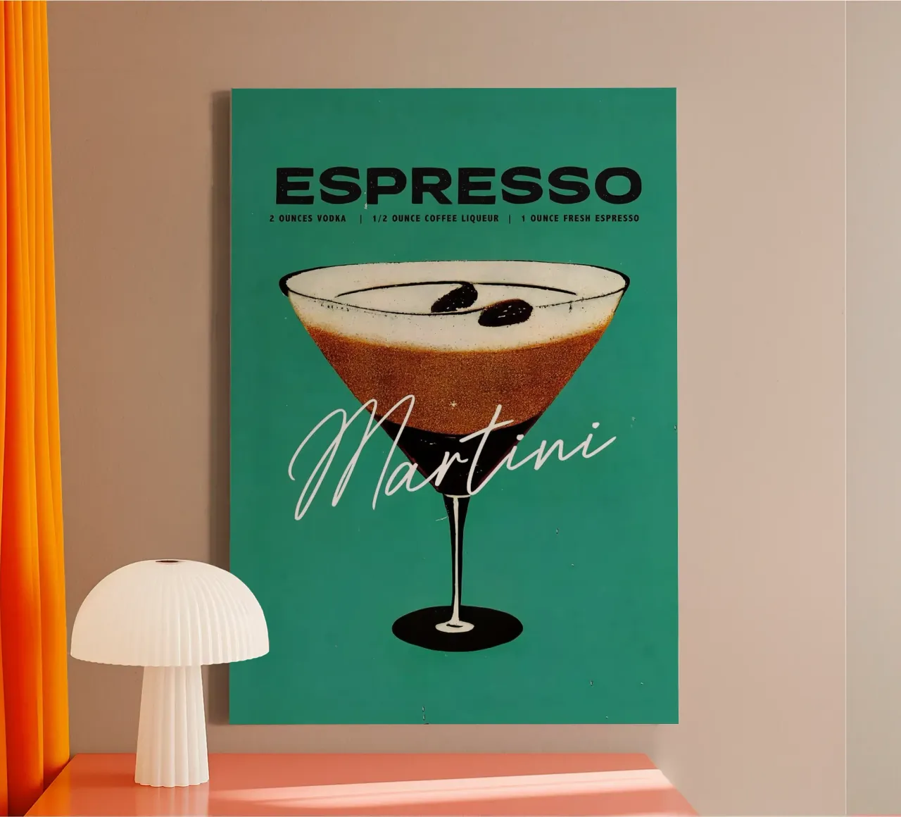 espresso martini tela con Cornice a cassetta da Kevin Walters