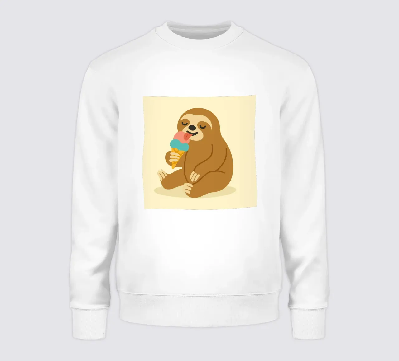 Glückliches Faultier mit Eis – Sommerlaune in süßer Tierform Sweatshirt von namosh