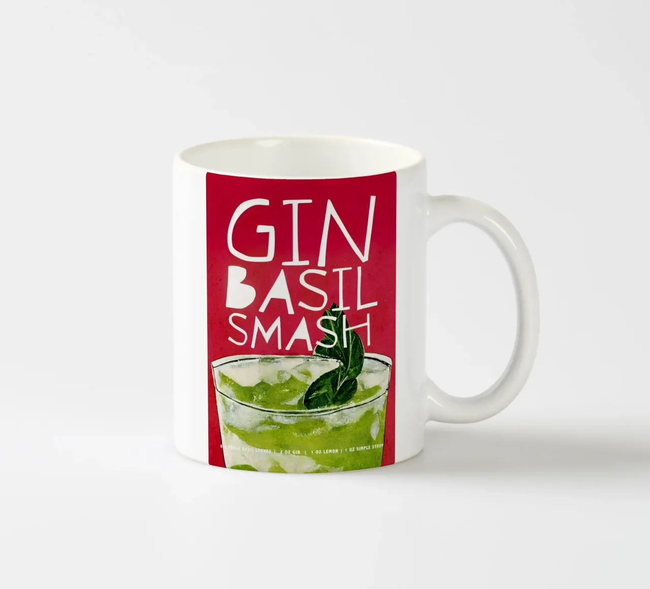 cocktail gin foglie di basilico tazza in ceramica da Kevin Walters