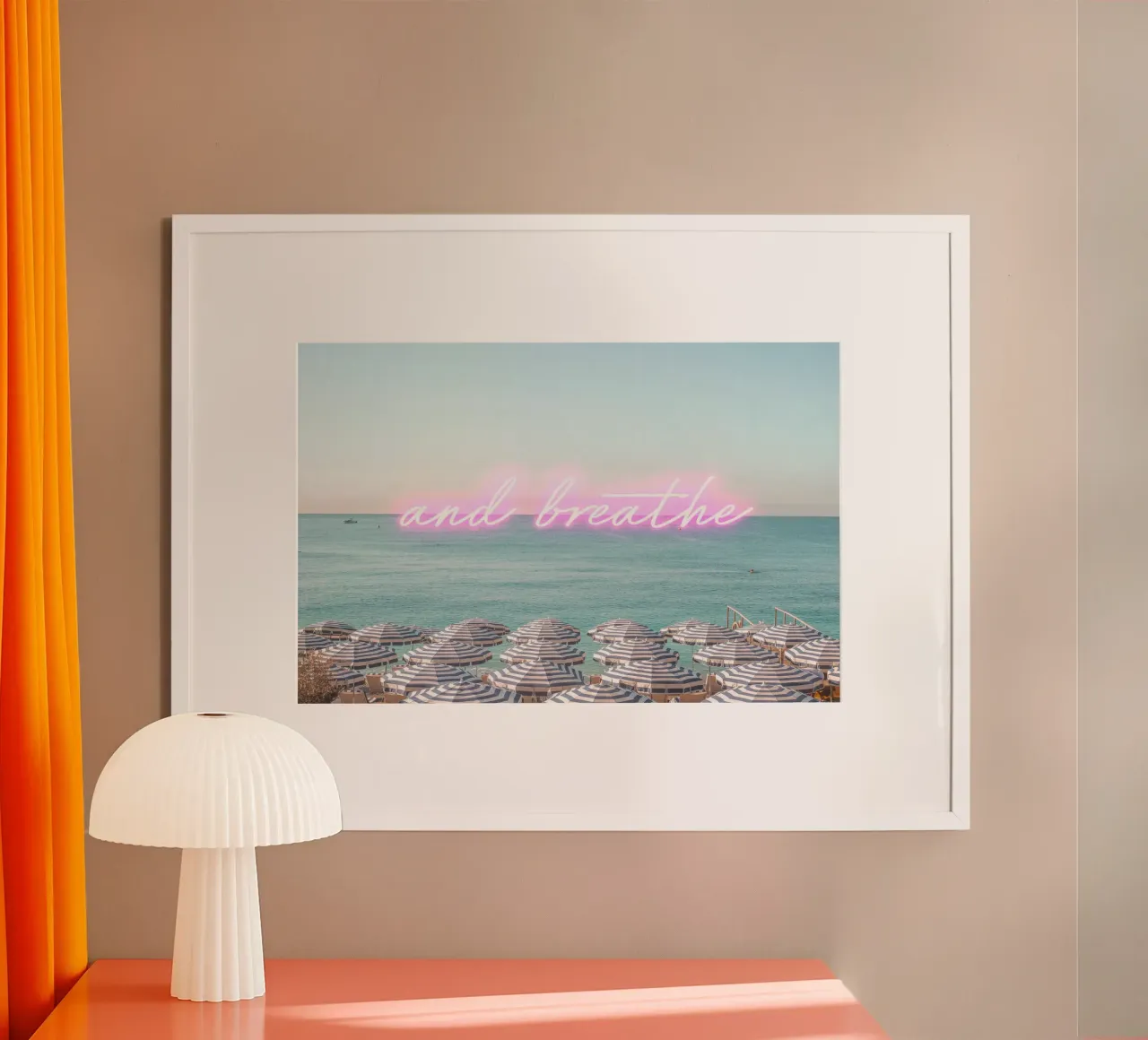 Neon Beach Art poster con telaio in plastica da GraceDigitalArtCo