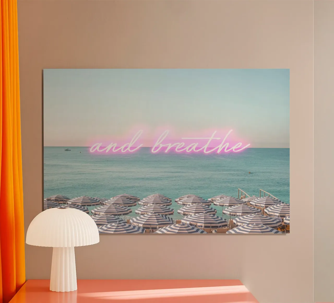 Neon Beach Art poster con telaio in plastica da GraceDigitalArtCo