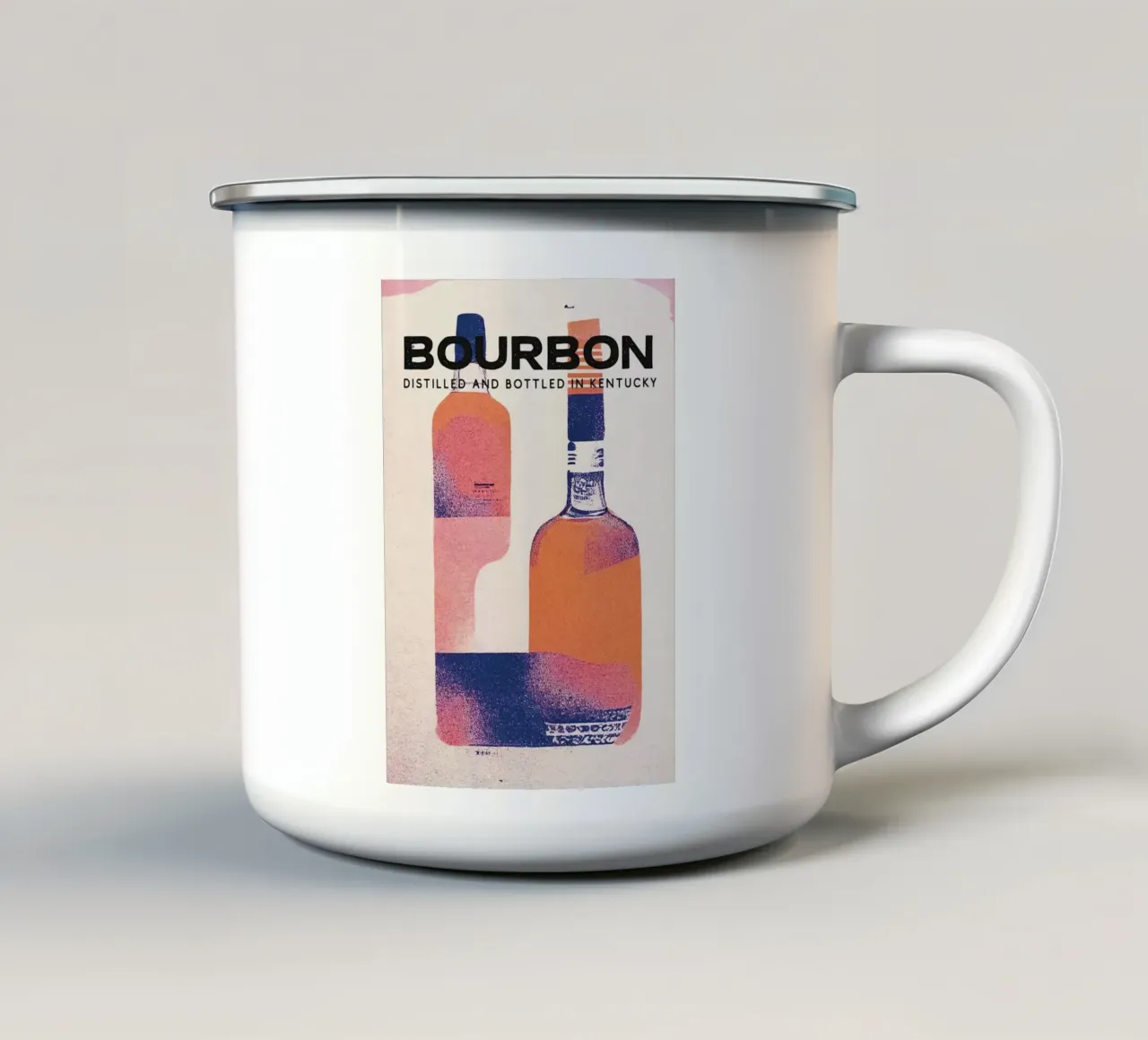 bottiglia di bourbon tazza in smalto da Kevin Walters