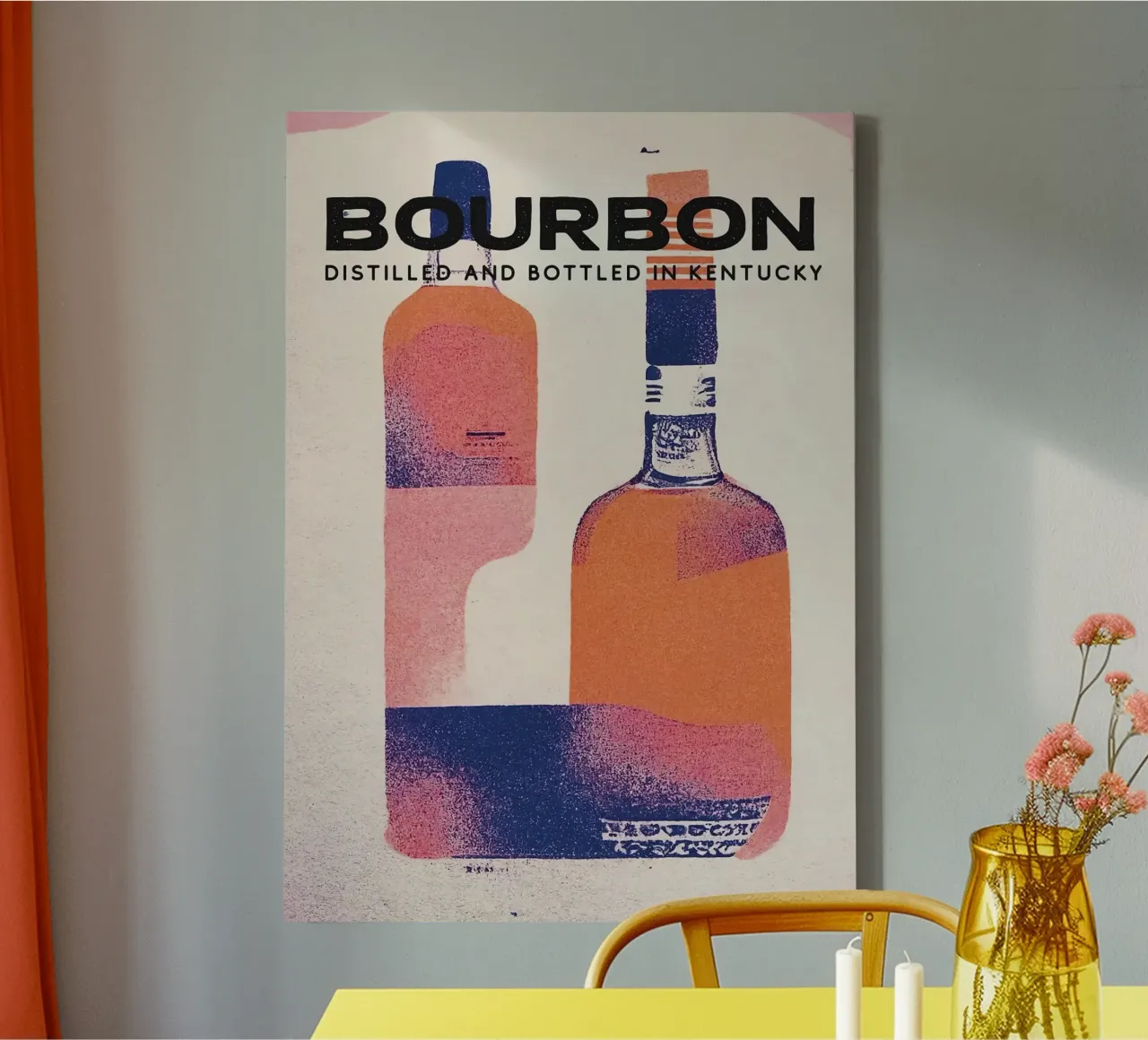 bottiglia di bourbon tela con Cornice a cassetta da Kevin Walters