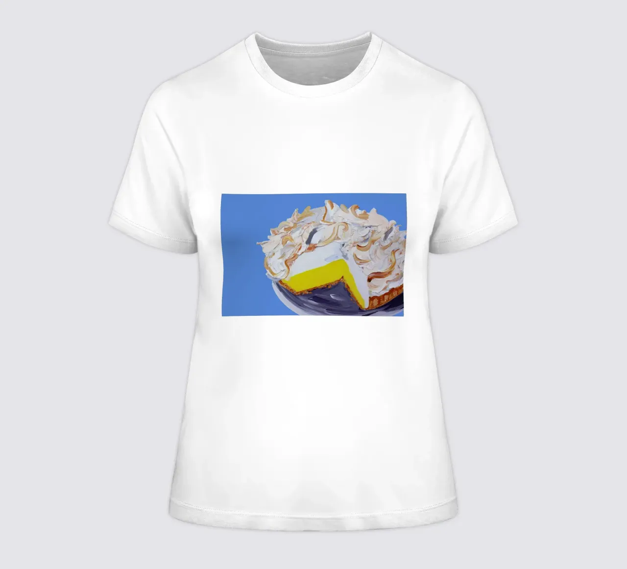 Lemon Meringue Pie women's fitted t-shirt by Alice Straker